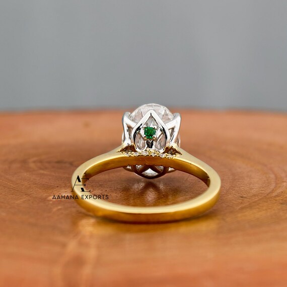 Oval Lab Grown Engagement Ring, 3 CT Delicate Oval Solitaire Ring, Tulip Setting Oval Lab Grown Ring, Oval cvd Diamond Ring, Wedding Ring.