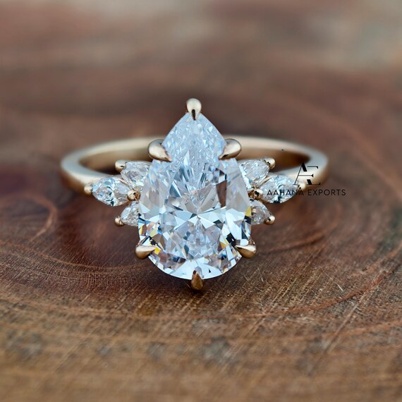 2 Carat Pear Diamond Ring Lab Grown | Proposal Ring | Anniversary Ring | Engagement Ring | Wedding ring for her