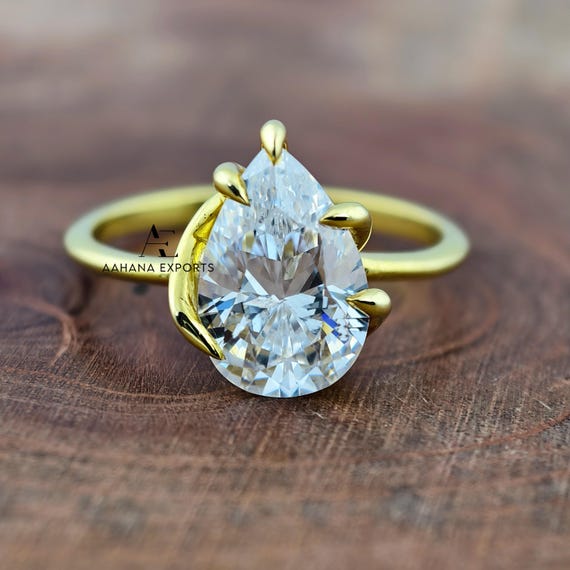 2 Carat Pear Diamond Ring Lab Grown | Proposal Ring | Anniversary Ring | Engagement Ring | Wedding ring for her