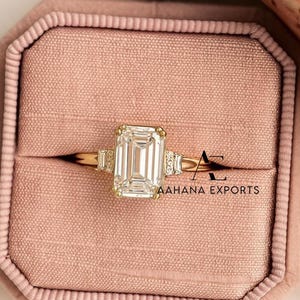 3.0 CT Emerald Cut Lab Grown Diamond Engagement Ring, Wedding Ring, IGI Certified Diamond Ring, Marriage Proposal Ring, Anniversary Ring