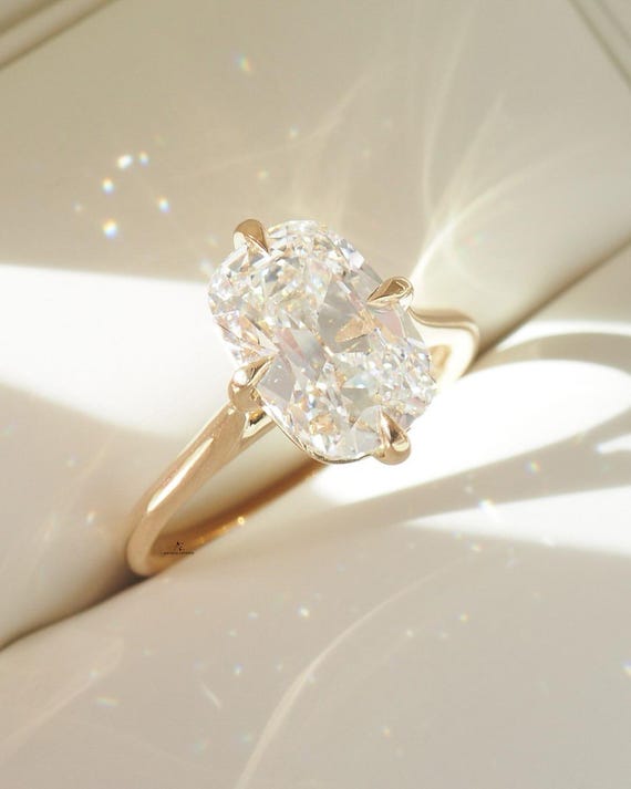 2.50ct Elongated Cushion Old Mine Cut Lab Grown Diamond Ring–Vintage Style–Cathedral Set Engagement–IGI Certified–Wedding & Anniversary Gift