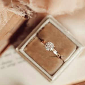 1 carat round diamond engagement ring, lab grown diamond cigar band ring, wide engagement ring, statement ring wedding ring anniversary ring