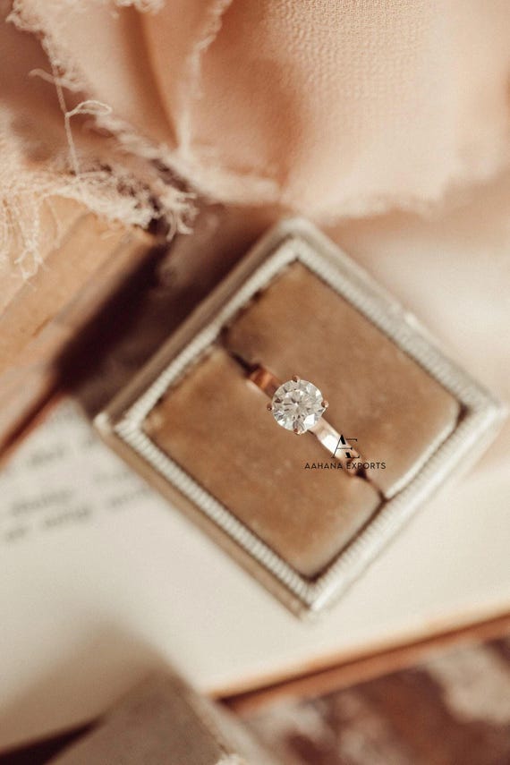 1 carat round diamond engagement ring, lab grown diamond cigar band ring, wide engagement ring, statement ring wedding ring anniversary ring