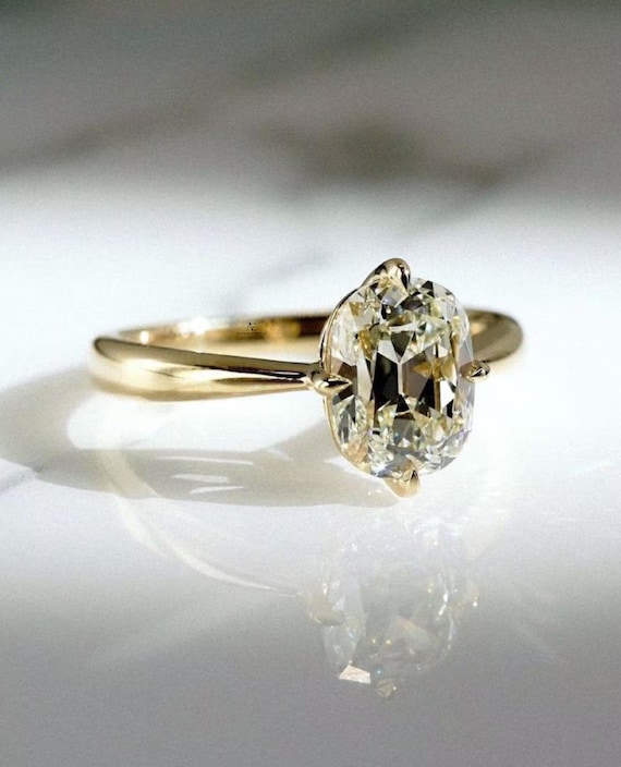 Cushion Cut Solitaire Engagement Ring, IGI Certified Lab Grown Diamond Ring, Compass Prong Setting, Diamond Wedding Ring, Gift for Women