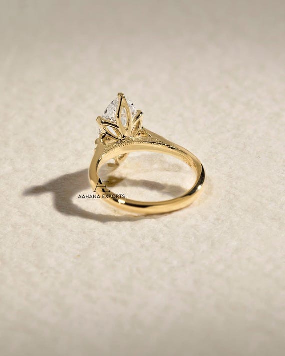 2.00 CT Tulip Set Marquise Cut Lab-Grown Engagement Ring, Cathedral Setting Wedding Ring, Marquise Engagement Ring, Anniversary Ring