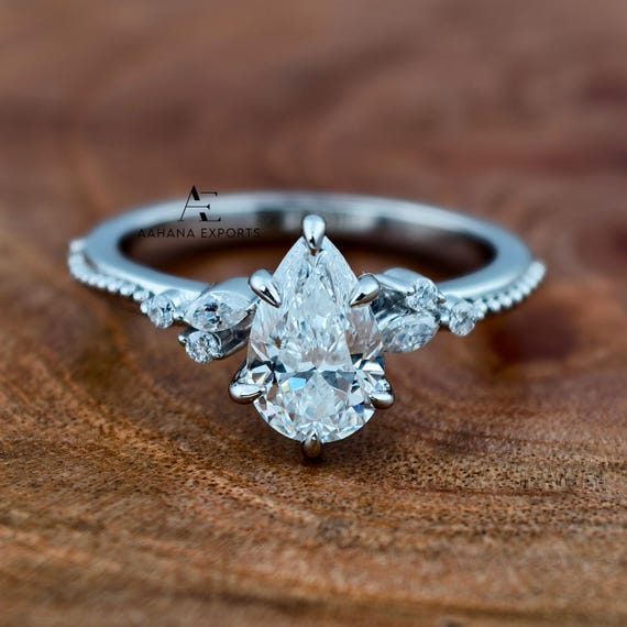 1 Carat Pear Diamond Ring Lab Grown | Proposal Ring | Anniversary Ring | Engagement Ring | Wedding ring for her