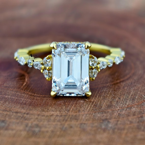 2 Carat Emerald Diamond Ring | Lab Grown | Proposal Ring | Anniversary Ring | Engagement Ring | Wedding ring for her