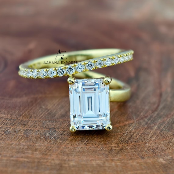 2 Carat Emerald Diamond Ring | Lab Grown | Proposal Ring | Anniversary Ring | Engagement Ring | Wedding ring for her