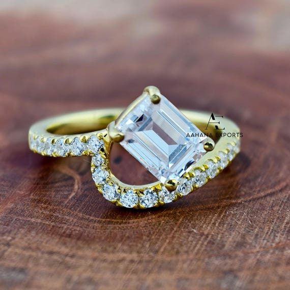 2 Carat Emerald Diamond Ring | Lab Grown | Proposal Ring | Anniversary Ring | Engagement Ring | Wedding ring for her