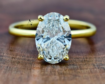 3 Carat Oval Diamond Ring | Lab Grown | Proposal Ring | Anniversary Ring | Engagement Ring | Wedding ring for her