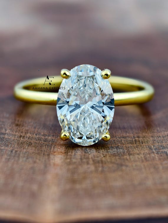 3 Carat Oval Diamond Ring | Lab Grown | Proposal Ring | Anniversary Ring | Engagement Ring | Wedding ring for her