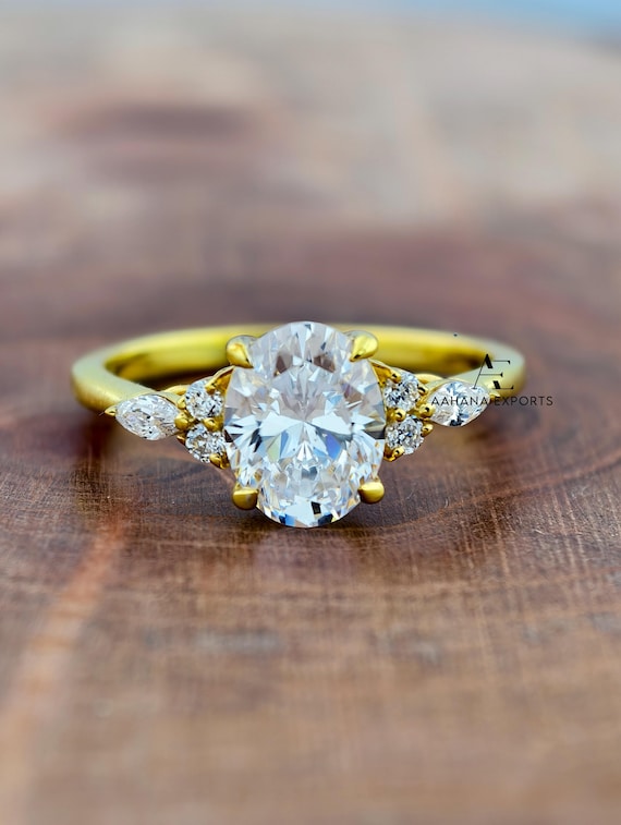 2 Carat Oval Diamond Ring | Lab Grown | Proposal Ring | Anniversary Ring | Engagement Ring | Wedding ring for her