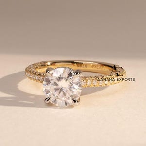 2 Carat Round Brilliant Lab Grown Diamond Engagement Ring / Hidden Halo Engagement Ring / 2 CT Lab Diamond Ring / Bridal Ring / Wedding Ring