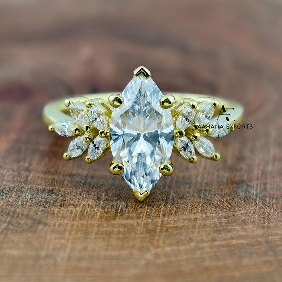 2 Carat Marquise Diamond Engagement Ring Lab Grown | Proposal Ring | Anniversary Ring | Engagement Ring for her