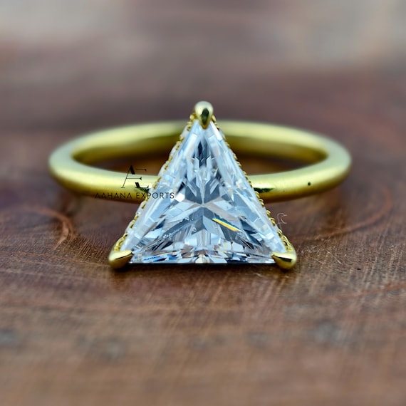 3 Carat Trillion cut Diamond Ring | Lab Grown | Proposal Ring | Anniversary Ring | Engagement Ring | Wedding ring for her