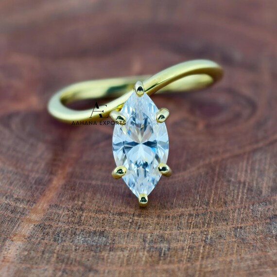 2 Carat Marquise Diamond Engagement Ring Lab Grown | Six Prong Setting | Proposal Ring | Anniversary Ring | Engagement Ring for her