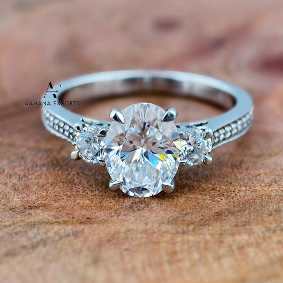 2 Carat Oval Diamond Ring | Lab Grown | Proposal Ring | Anniversary Ring | Engagement Ring | Wedding ring for her