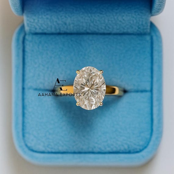 1CT Oval Diamond Solitaire Lab-Grown Diamond Thick Band Ring, Oval Diamond Ring, Oval Thick Band Ring, 1ct Oval Solitaire Diamond Ring Gift