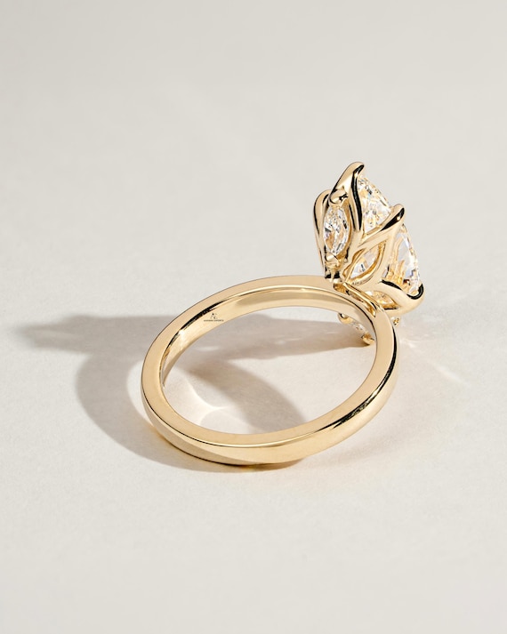 2.00 CT Tulip Set Marquise Cut Lab-Grown Engagement Ring, Cathedral Setting Wedding Ring, Marquise Engagement Ring, Anniversary Ring