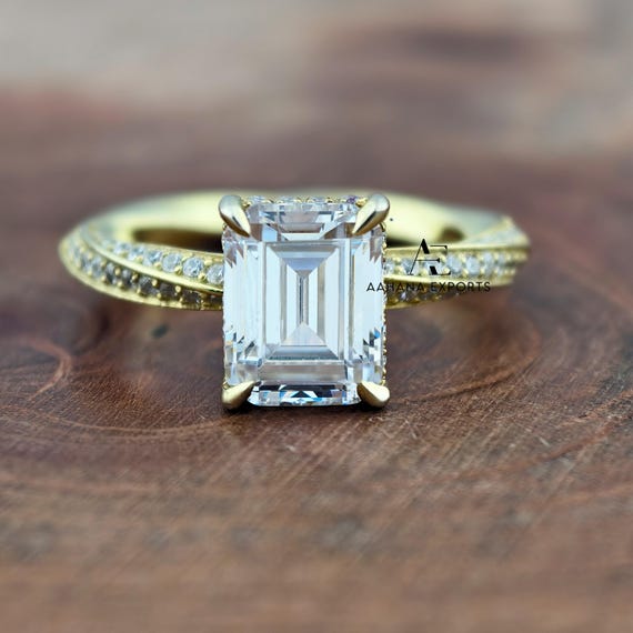 2 Carat Emerald Diamond Ring | Lab Grown | Proposal Ring | Anniversary Ring | Engagement Ring | Wedding ring for her