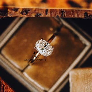 2 Karat Oval Schliff Verlobungsring / Oval Lab gewachsener Diamant Verlobungsring / Minimalistischer Ring / Dünner Ring / Minimal Ring / Gold Ring