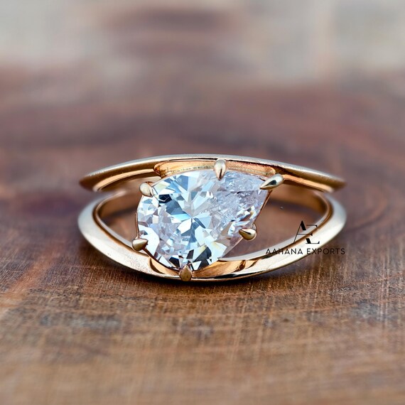 2 Carat Pear Diamond Ring Lab Grown | Proposal Ring | Anniversary Ring | Engagement Ring | Wedding ring for her