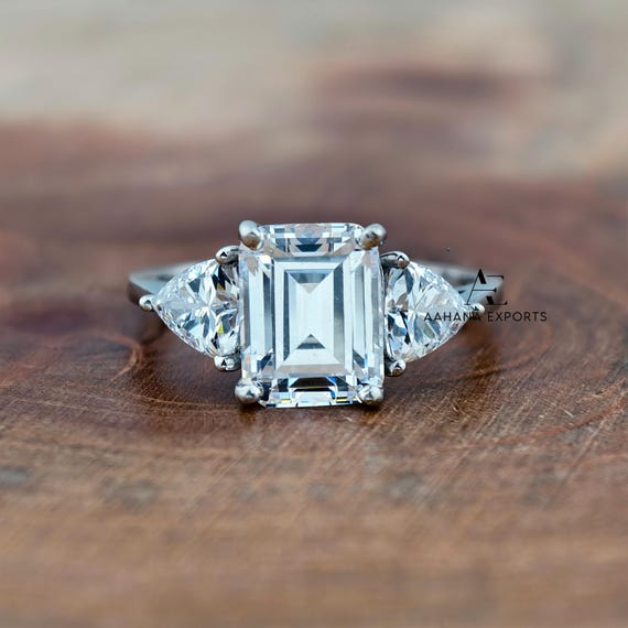 3 Carat Emerald Diamond Ring | Lab Grown | Proposal Ring | Anniversary Ring | Engagement Ring | Wedding ring for her