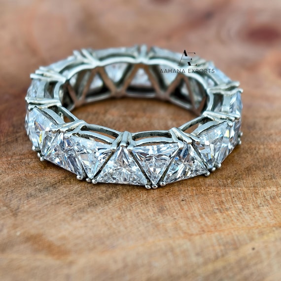 5 Carat Total Trillion cut Diamond Eternity band | Lab Grown | Proposal Ring | Anniversary Ring | Engagement Ring for her