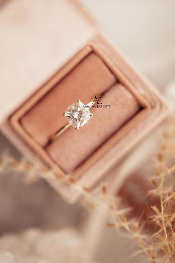 Mod Cushion 1Ct Lab Grown Diamond Engagement Ring, Forever Classic Ring Birthday Gift, Wedding ring, Anniversary Ring, Gift For her.