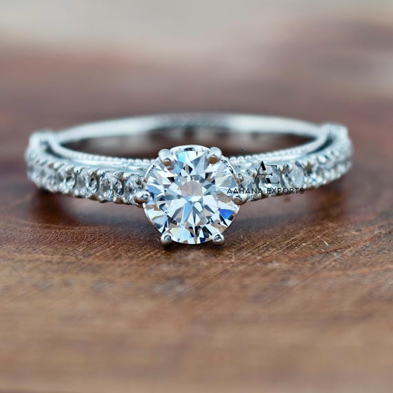 1 Carat Round Diamond Ring Lab Grown | Proposal Ring | Anniversary Ring | Engagement Ring | Wedding ring for her