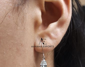 1 Carat Each Marquise Cut Lab Grown Diamond Set Studs, CVD Diamond Solitaire Earrings, 14K Solid Gold Bridesmaid Earrings, Diamond Earrings