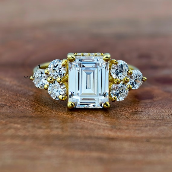 3 Carat Emerald Diamond Ring | Lab Grown | Proposal Ring | Anniversary Ring | Engagement Ring | Wedding ring for her