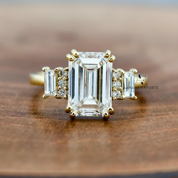 3.0 CT Emerald Cut Lab Grown Diamond Engagement Ring, Wedding Ring, IGI Certified Diamond Ring, Marriage Proposal Ring, Anniversary Ring