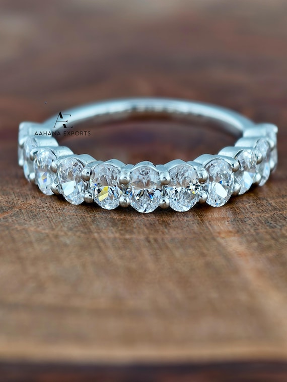 1.80 Carat Total Oval cut Diamond Eternity band | Lab Grown | Proposal Ring | Anniversary Ring | Engagement Ring for her