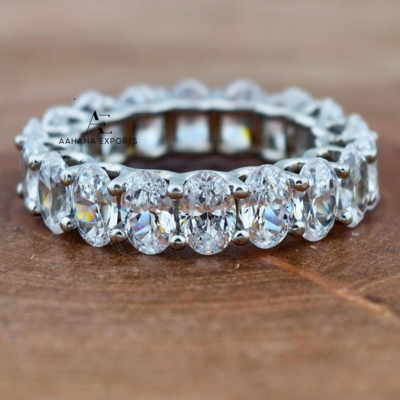 4.50 Carat Total Oval cut Diamond Eternity band | Lab Grown | Proposal Ring | Anniversary Ring | Engagement Ring for her
