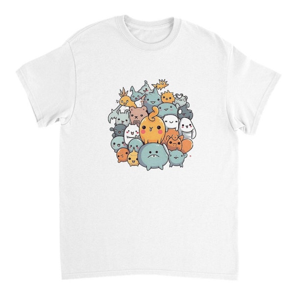 Unisex Cotton T-Shirt, Cartoon, Characters, Kawaii, Cute, Adorable, Funny, Meme, Fantasy