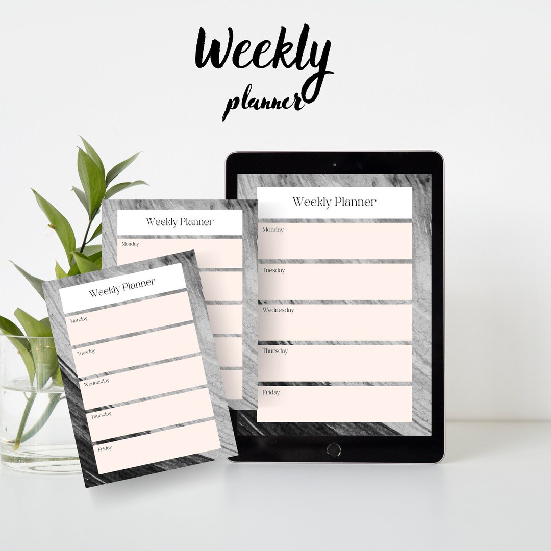 Weekly Planner Printable to Do List Minimal Weekly Schedule - Etsy