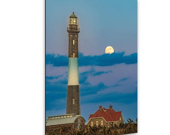 Moonrise Sentinal-Fire Island Lighthouse Fine Art Photography | Long Island Coastal Landscape