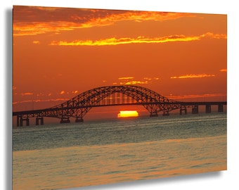Robert Moses Bridge Sunrise Print: Long Island Coastal Wall Art