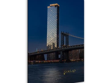 East River Serenity – One Manhattan Square & Manhattan Bridge at Dusk”