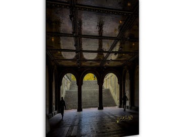 Central Park Bethesda Terrace Arches Autumn Landscape Photography Print – NYC Wall Decor