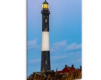 Moonrise Over Fire Island Lighthouse | Coastal Wall Art