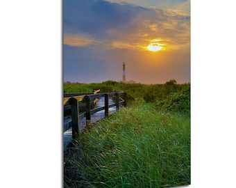 Robert Moses Sunrise Lighthouse Photography – Long Island Coastal Wall Art Print