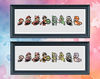 Super Mario Bros. 3 - Suits - Cross Stitch Pattern - Counted Cross Stitch - Instant Download PDF - Modern Cross Stitch