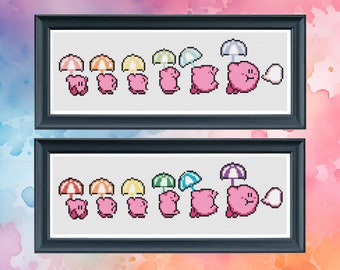 Kirby's Adventure Cross Stitch Pattern – Retro Video Game Art (PDF Pattern)