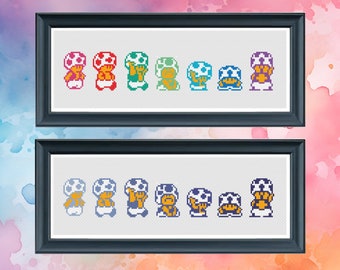 Super Mario Bros. 2 - Toad - Cross Stitch Pattern - Counted Cross Stitch - Instant Download PDF - Modern Cross Stitch