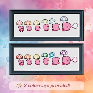 Kirby&#39;s Adventure - Cross Stitch Pattern - Counted Cross Stitch - Instant Download PDF - Modern Cross Stitch