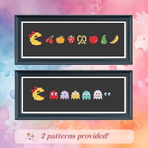 Sra. Pac-Man - Patrón Punto de Cruz - Punto de Cruz Contado - PDF de Descarga Instantánea - Punto de Cruz Moderno
