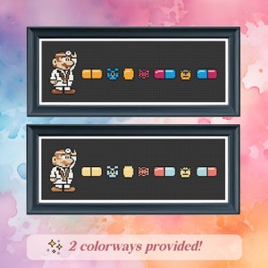 Dr. Mario - Cross Stitch Pattern - Counted Cross Stitch - Instant Download PDF - Modern Cross Stitch