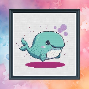 Whale Tail - Cross Stitch Pattern - Counted Cross Stitch - Instant Download PDF - Modern Cross Stitch